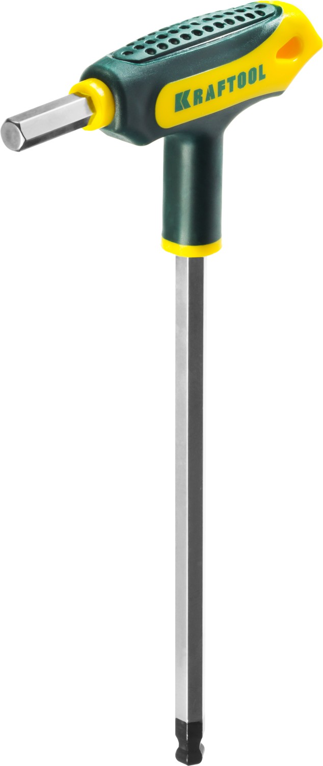 Набор KRAFTOOL Ключи ″INDUSTRIE″ имбусовые,Cr-Mo(S2),Т-образные, эргоном двухкомп рукоятка,HEX,с шариком,9 шт,в боксе