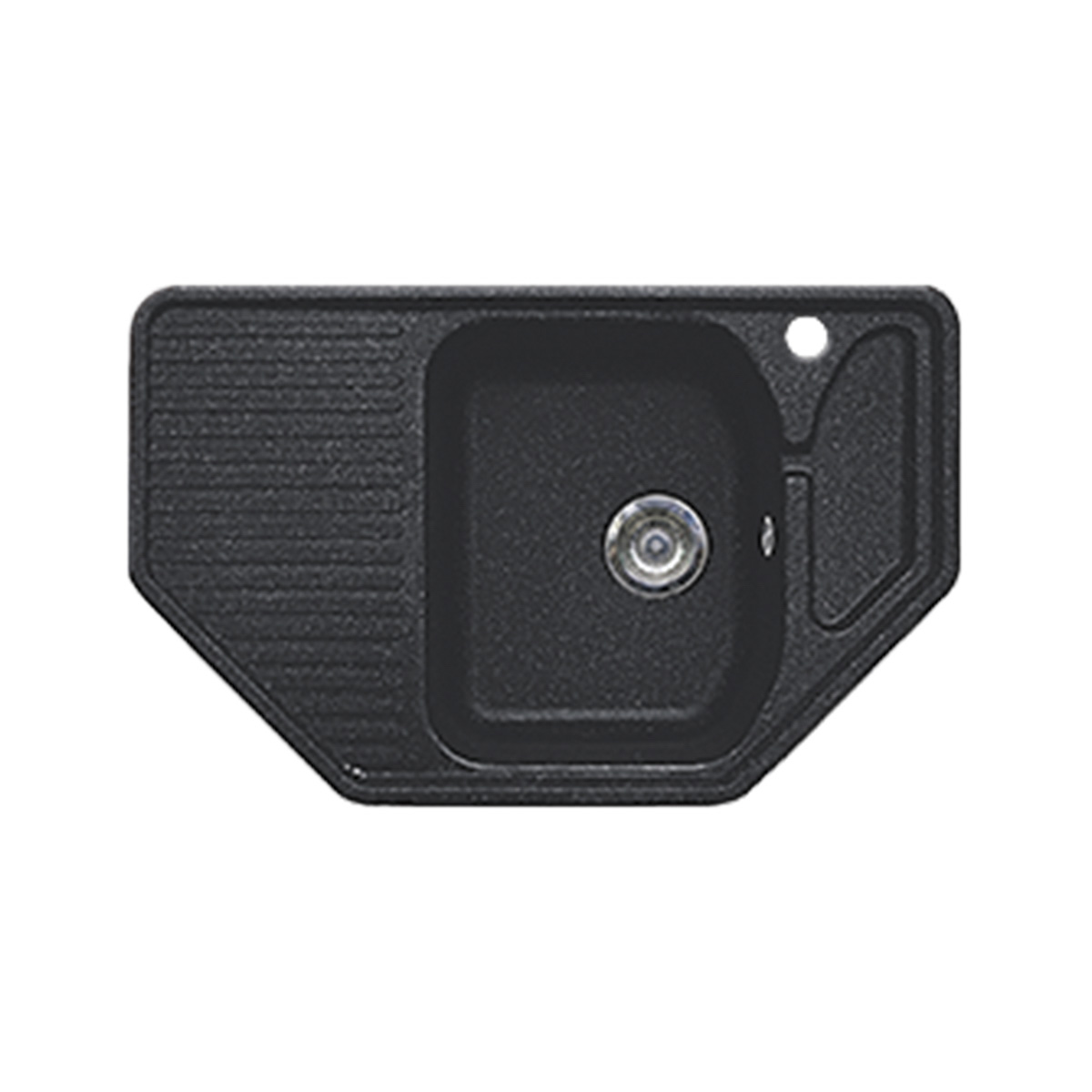 Мойка для кухни врезная искуств. камень gs-10-308 угловая 797*500 мм черная "granstones"