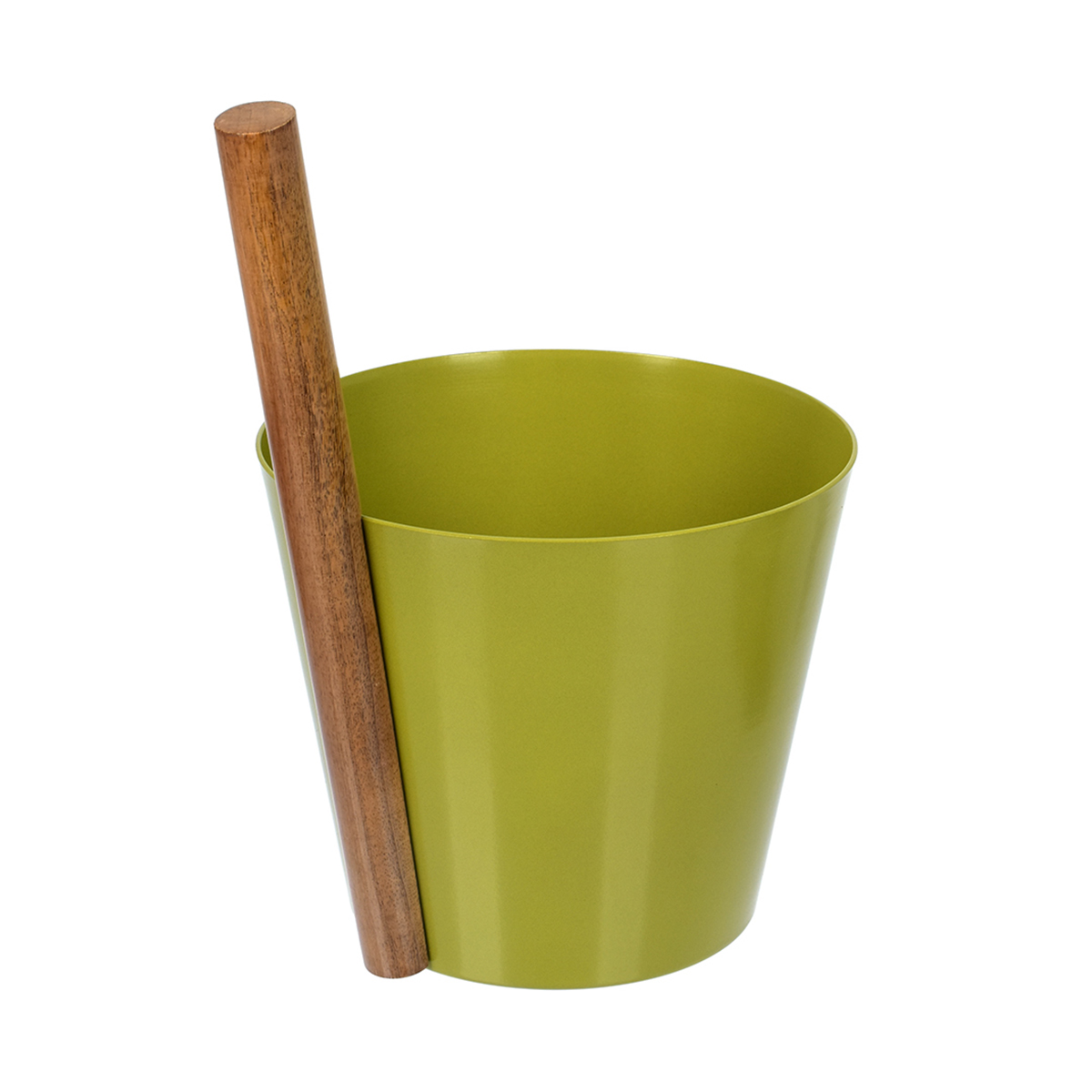 Бадья для бани и сауны алюмин. 5 л, дерев. ручка (оливковая) (1/4) "банные штучки" 41282