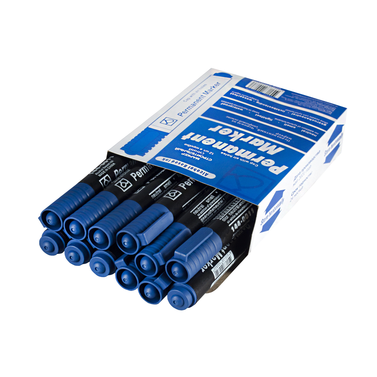 Маркер строительный синий (12/1200)  144-0011