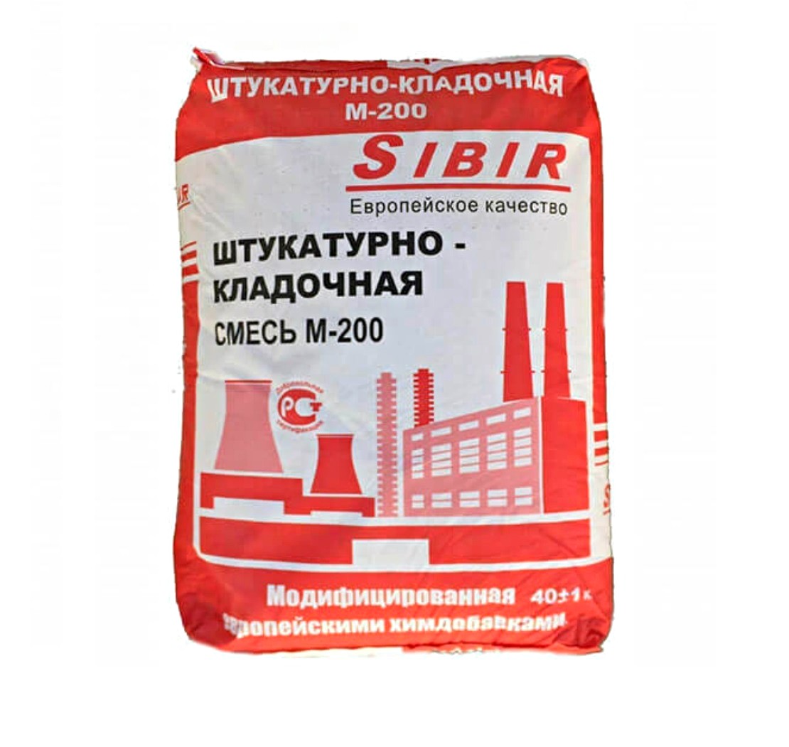 Сухая кладочная смесь М200 Сибирь 40 кг