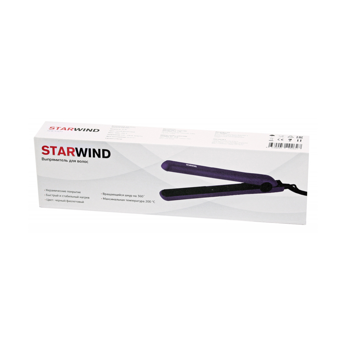 Выпрямитель для волос she5501  25 вт (1/24) "starwind"
