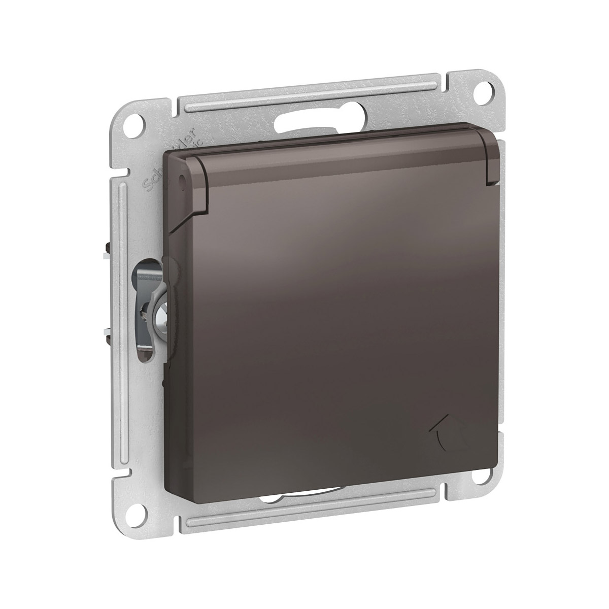 Розетка "atlasdesign" 1 местн. с заземл, с штор, с крыш (механизм) 16а, мокко (1/10/60) "schneider"