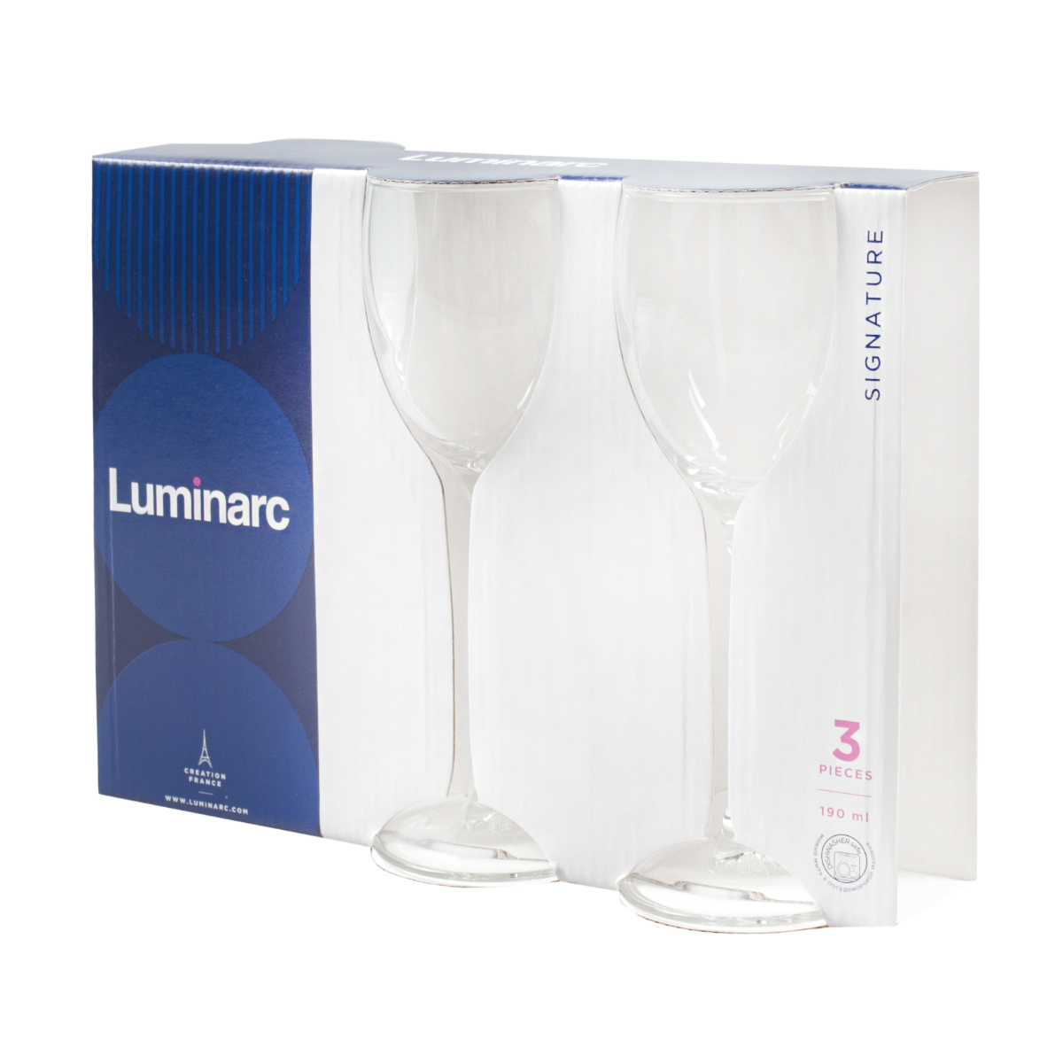 Бокал для вина "эталон" 190 мл (набор 3 шт.) (1/6) "luminarc"