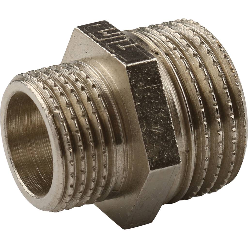 Ниппель резьбовой НР 3/4" x 1/2" никель TIEMME