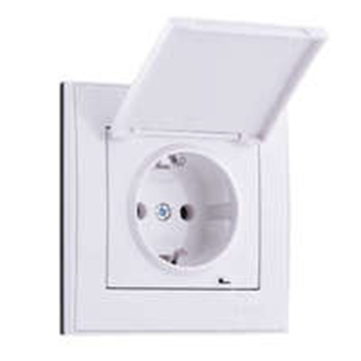 Розетка "rain" 1 местн. с заземл, с крышкой (керамика) белый (1/10/120) "lezard" 703-0202-123