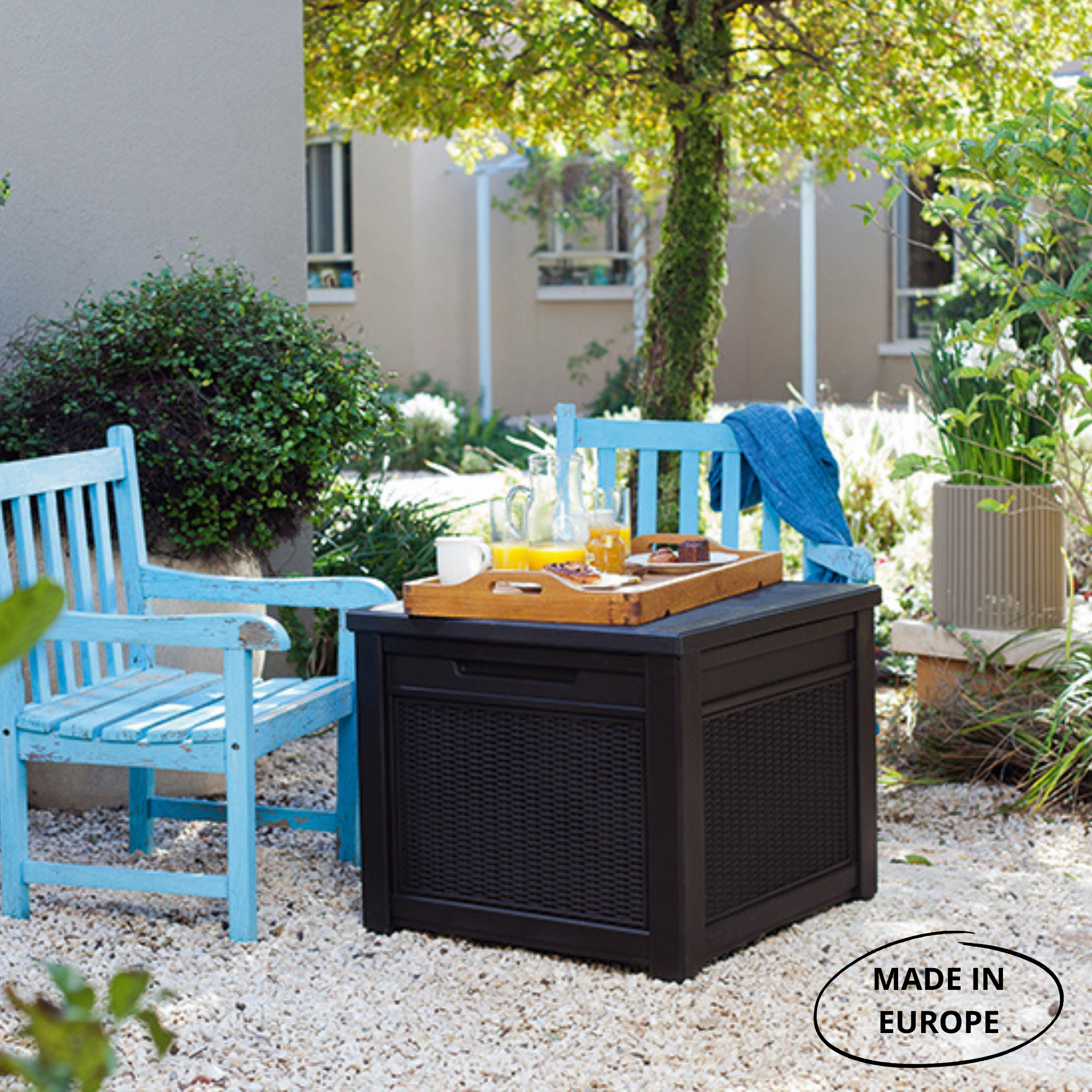 Квадратный сундук Cube Rattan 208л графит