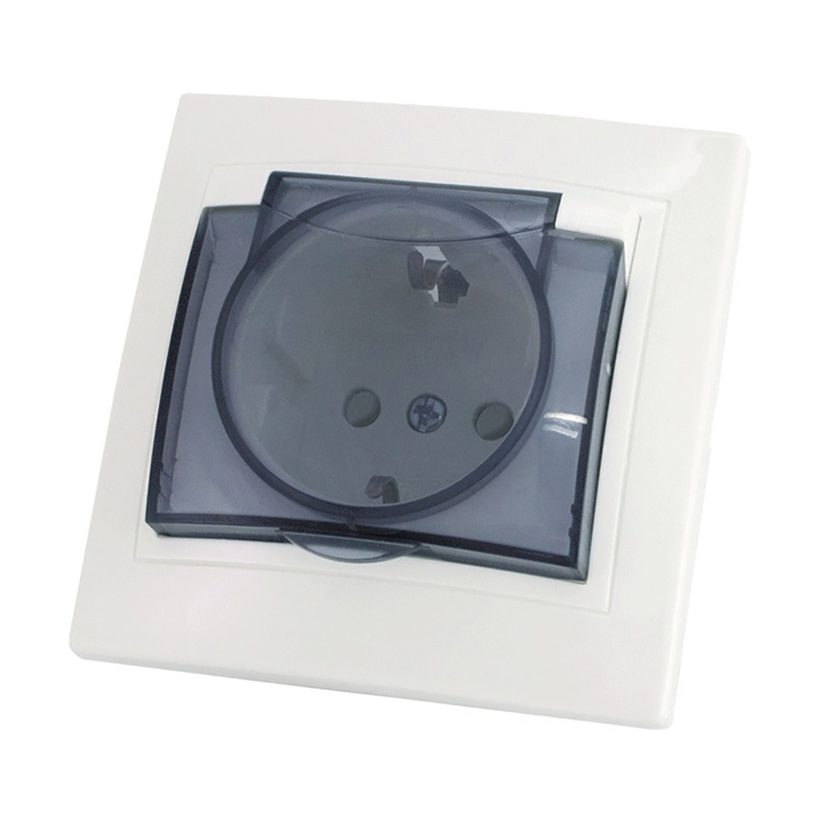 Розетка с заземл. 16а 250в ip44 с защитн. шторк. с крышкой "таймыр" белая (1/10/100) tdm sq1814-0019
