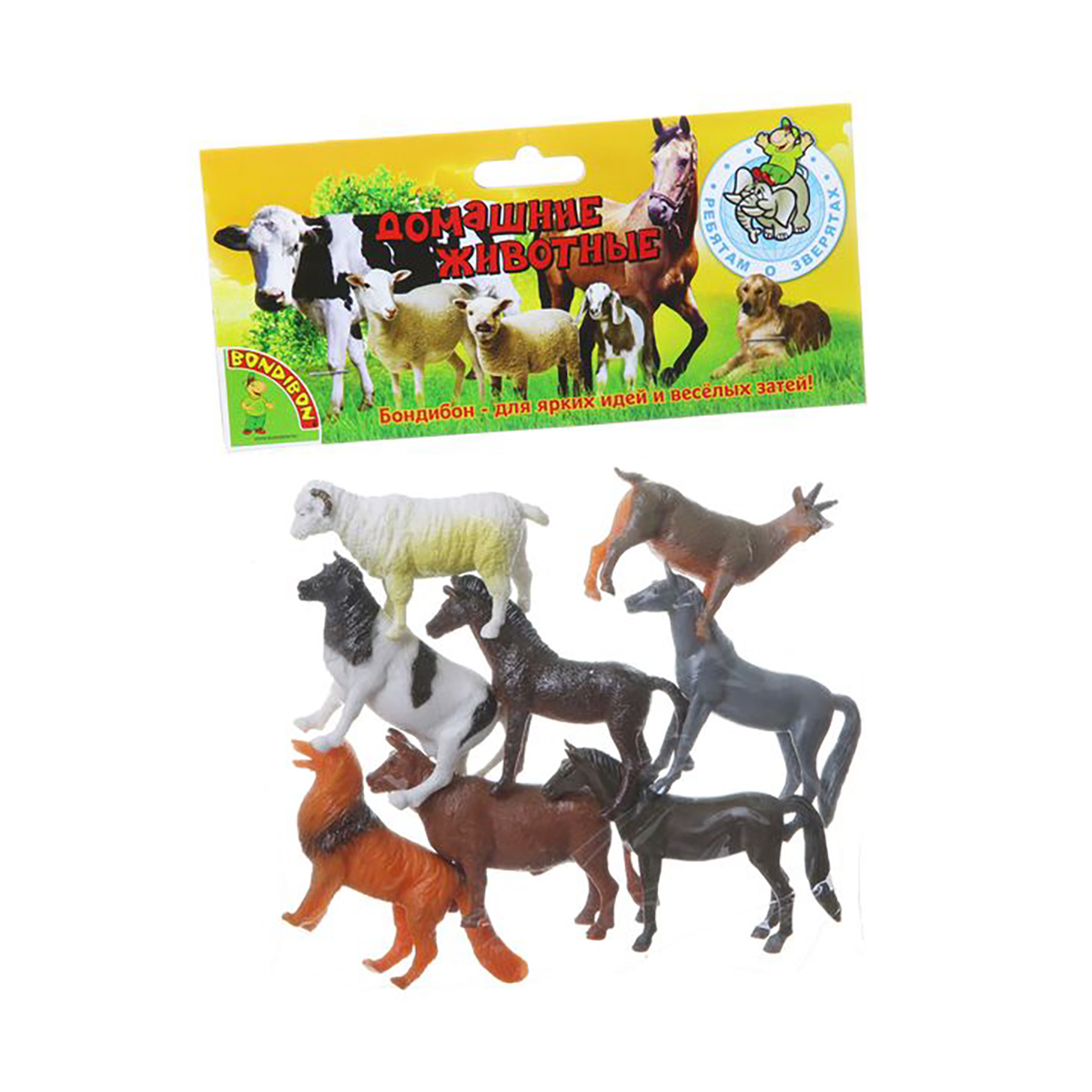 Набор игрушек "ребятам о зверятах" (домашние животные) 8 шт. "bondibon" вв1631