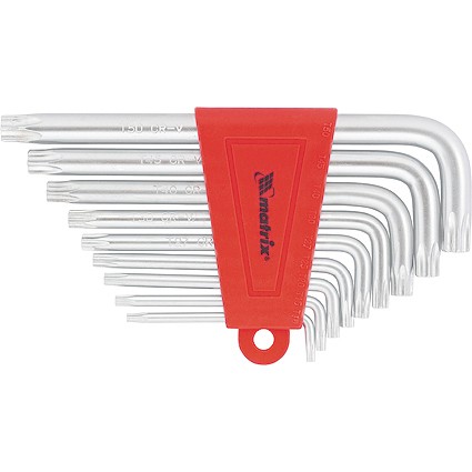 Набор ключей имбусовых Torx , 9 шт, T10-T50, CrV, коротких, с сатинированным покрытием Matrix (12305)