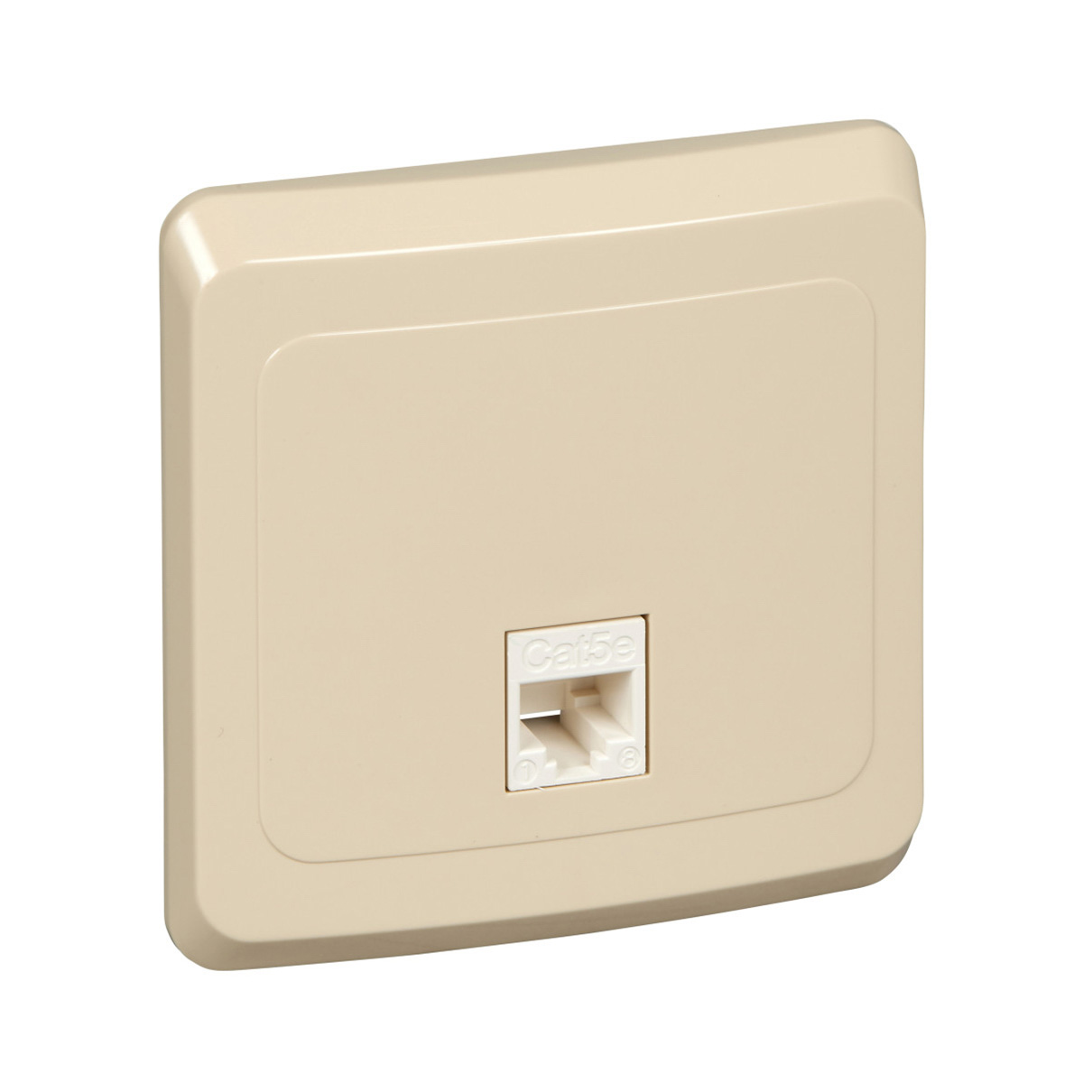 Розетка компьютерная "этюд" 1 местн. rj45, кремовый (1/10/120) "schneider"