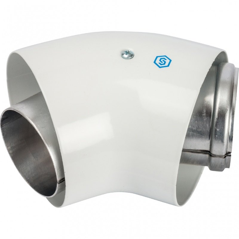 Угол 45° D=60 х 100 с уплотнением и хомутом для коаксиального дымохода STOUT