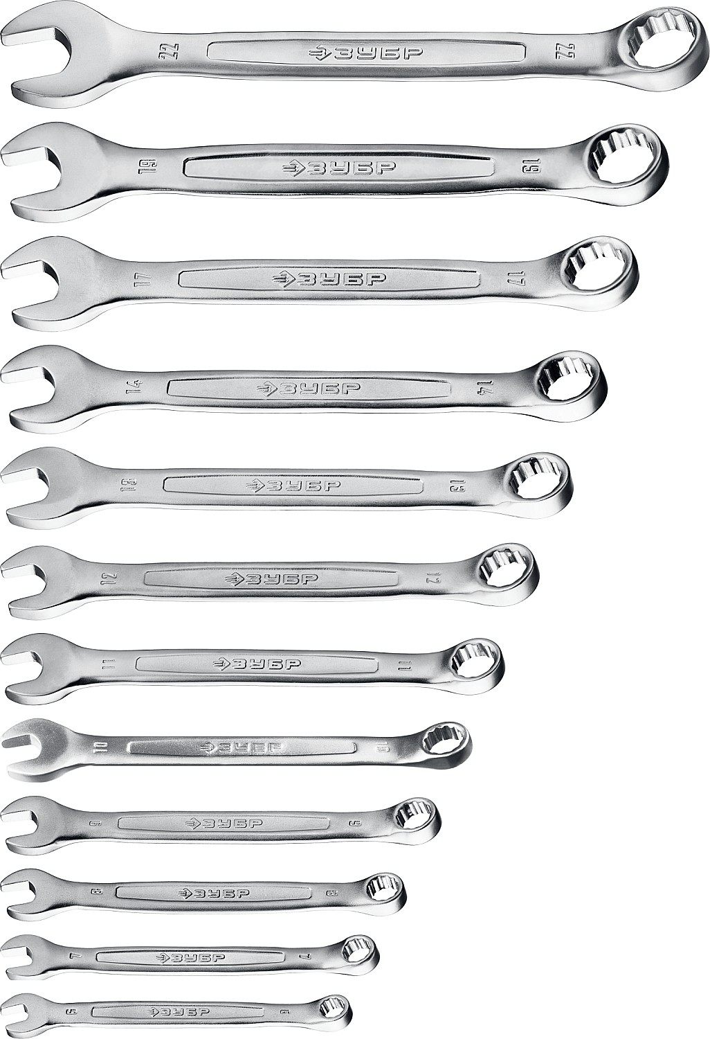 ЗУБР 12 шт, 6 - 22 мм, набор комбинированных гаечных ключей, Профессионал (27088-H12)