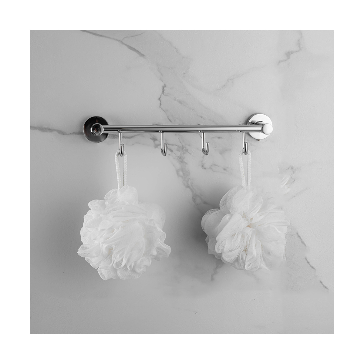 Крючок-вешалка на планке (4 крючка) r15115-4 (нерж.сталь), хром (1/20/40) "frud"