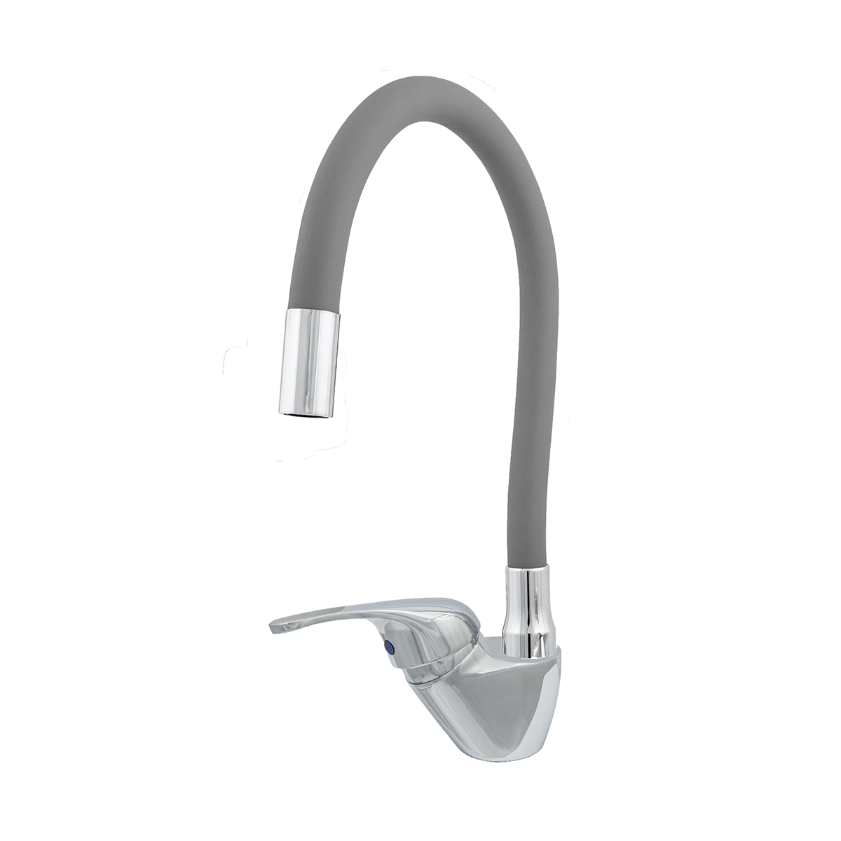 Смеситель для кухни "престиж" цс-см 27/22г d40 м42 гибкий силикон. излив (серый) (1/10)