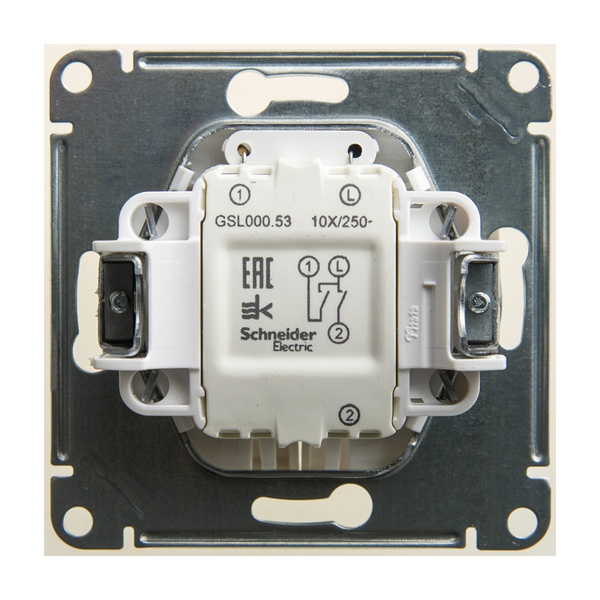 Выключатель "glossa" 2-х кл. с индикатором (механизм) 10а, перламутр (1/20/160) "schneider"