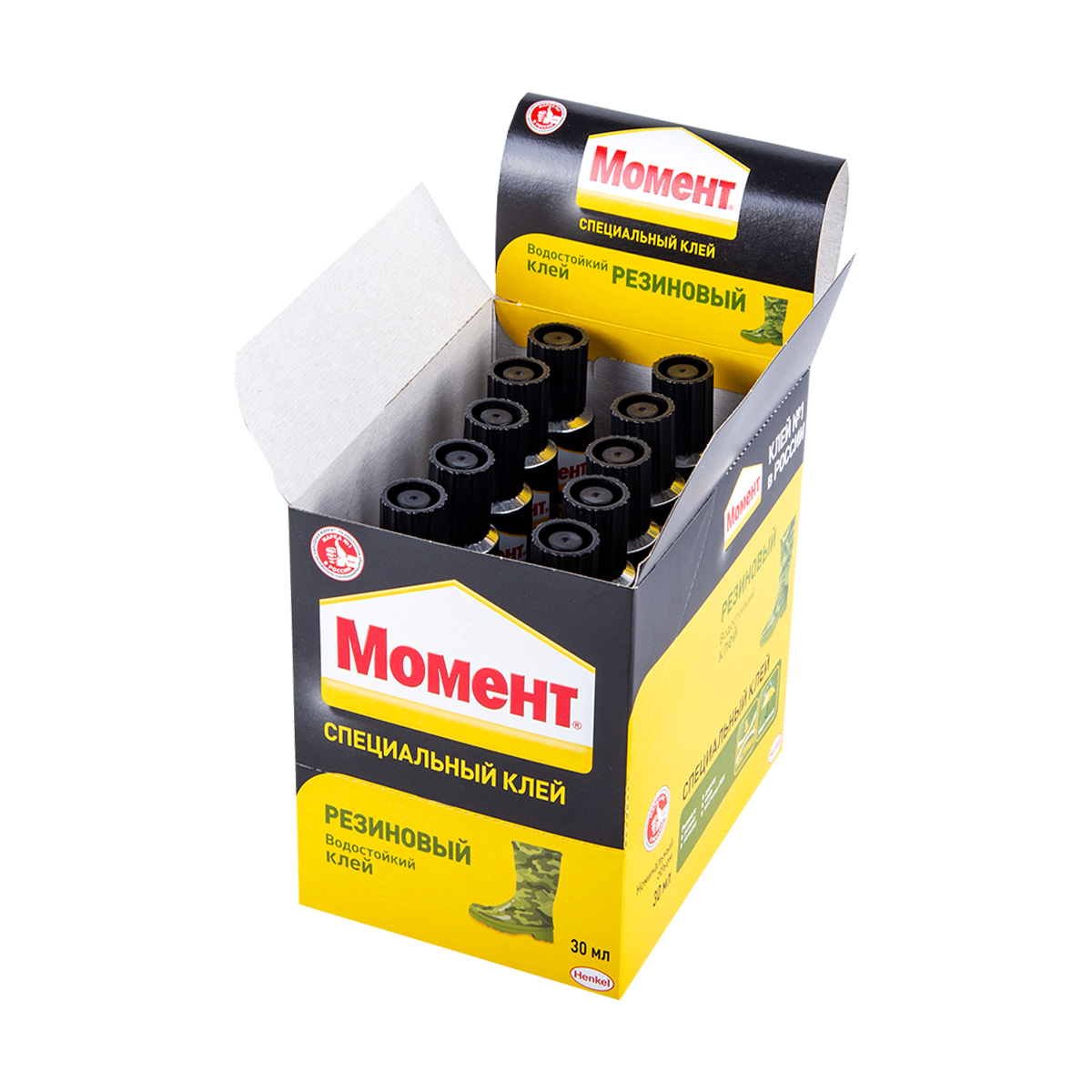Клей момент резиновый  30 мл в шоу-боксе (10/120)  хенкель