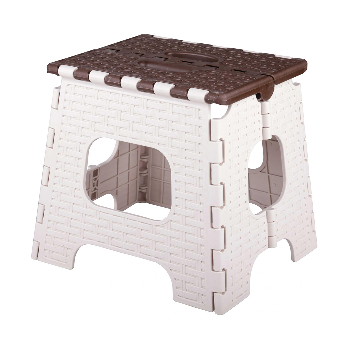 Табурет складной пласт. "плетенка" (малый) (бежев.-коричн.) (1/5) "альтернатива" м7097