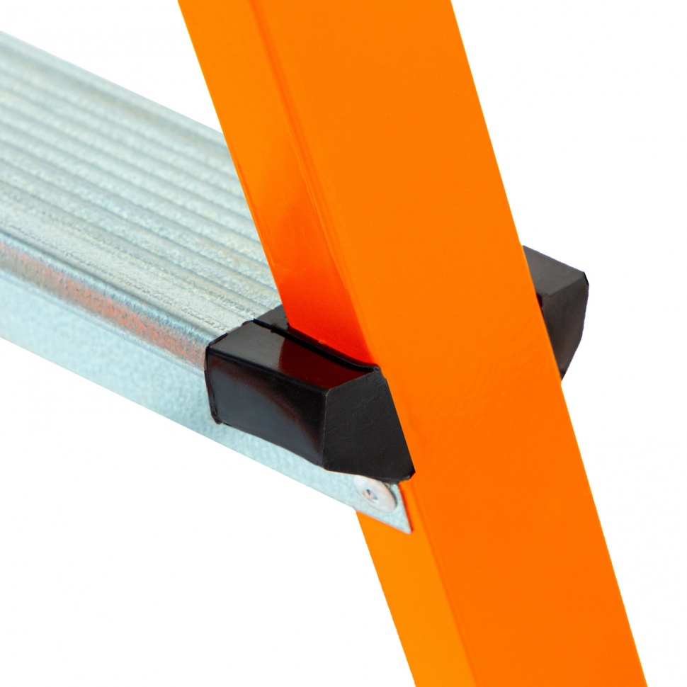 Стремянка, 5 ступеней, стальной профиль, ступени сталь, оранжевая, Сибртех (97965)