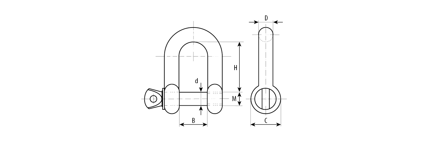 Скоба такелажная, 5мм, 2 шт, тип прямой, оцинкованная, ЗУБР