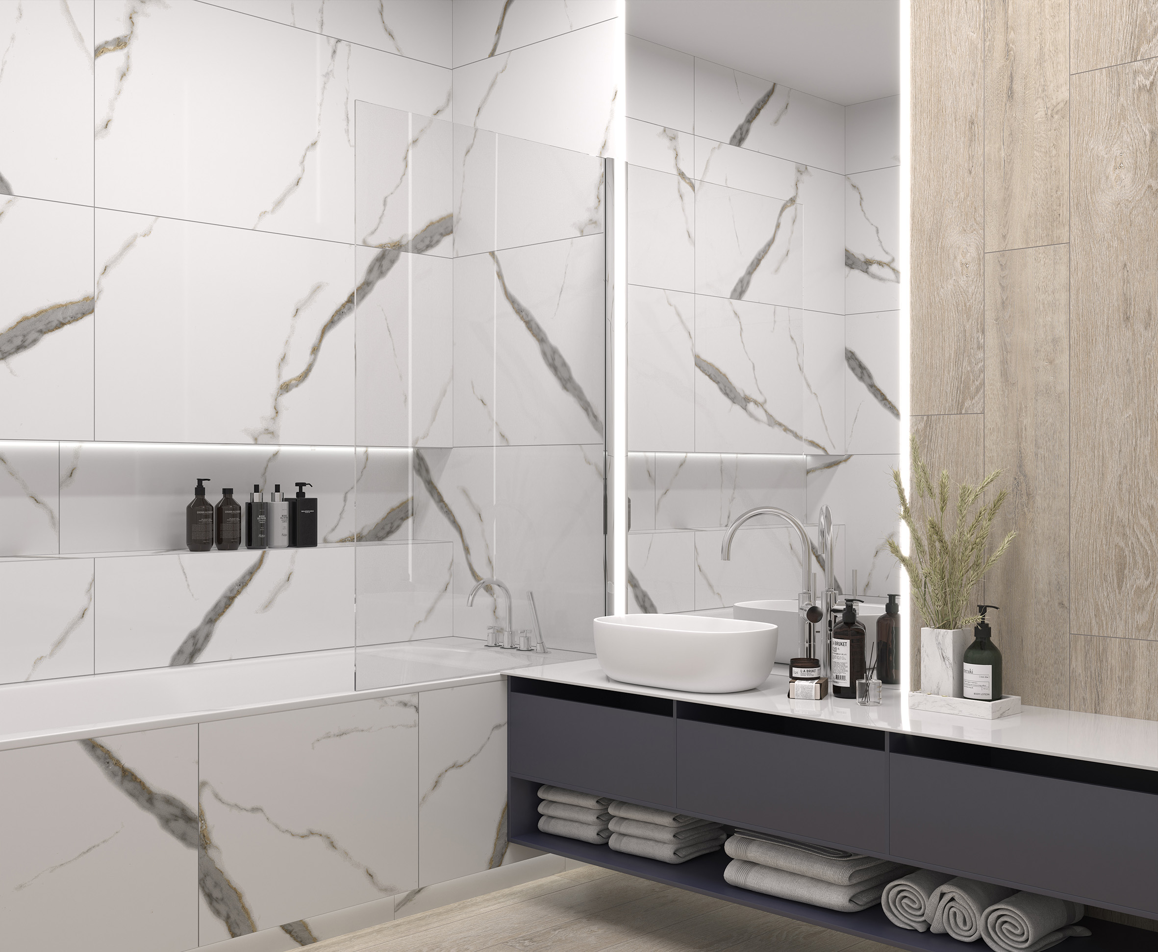 Golden white statuario керамогранит полированный 60x120
