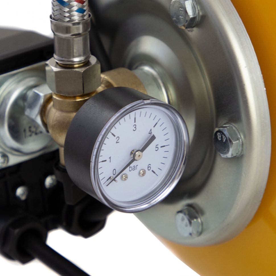 Насосная станция PS800X, 800 Вт, 3200 л/ч, ресивер 24 л, подъем 38 м, нержавейка Denzel (97210)