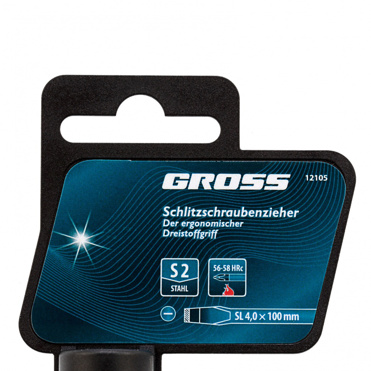 Отвертка sl4 х 100 мм трехкомп. рукоятка (1/120) "gross"