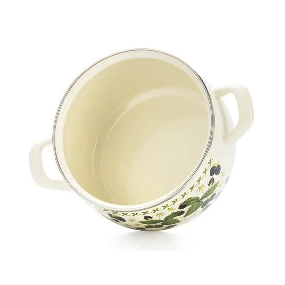 Кастрюля эмалиров. "ежевика" 7,9 л, 24 см стекл. крышка (1/4) "metrot"