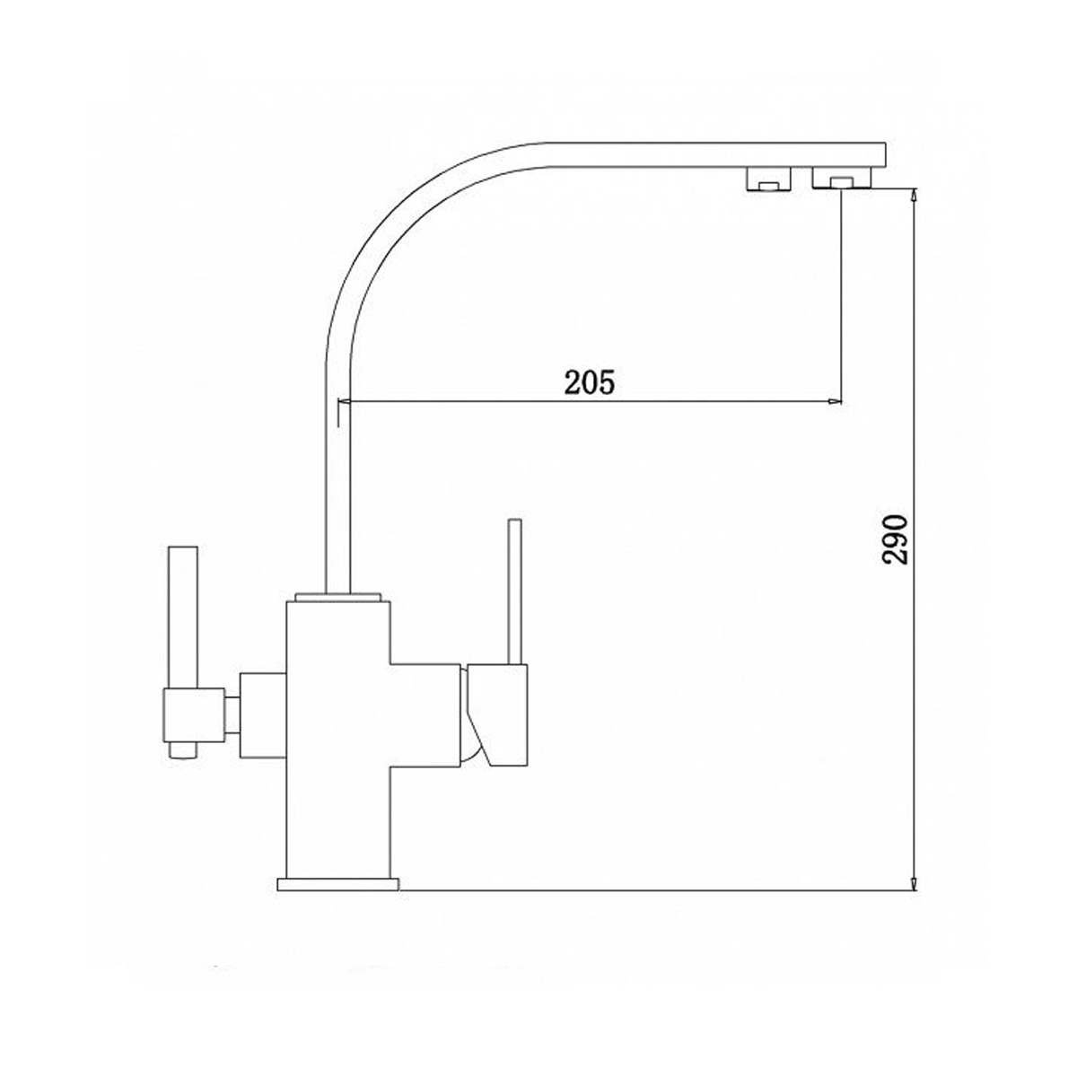Смеситель для кухни с подключ. к фильтру питьев. воды zr 332 yf black "zorg"