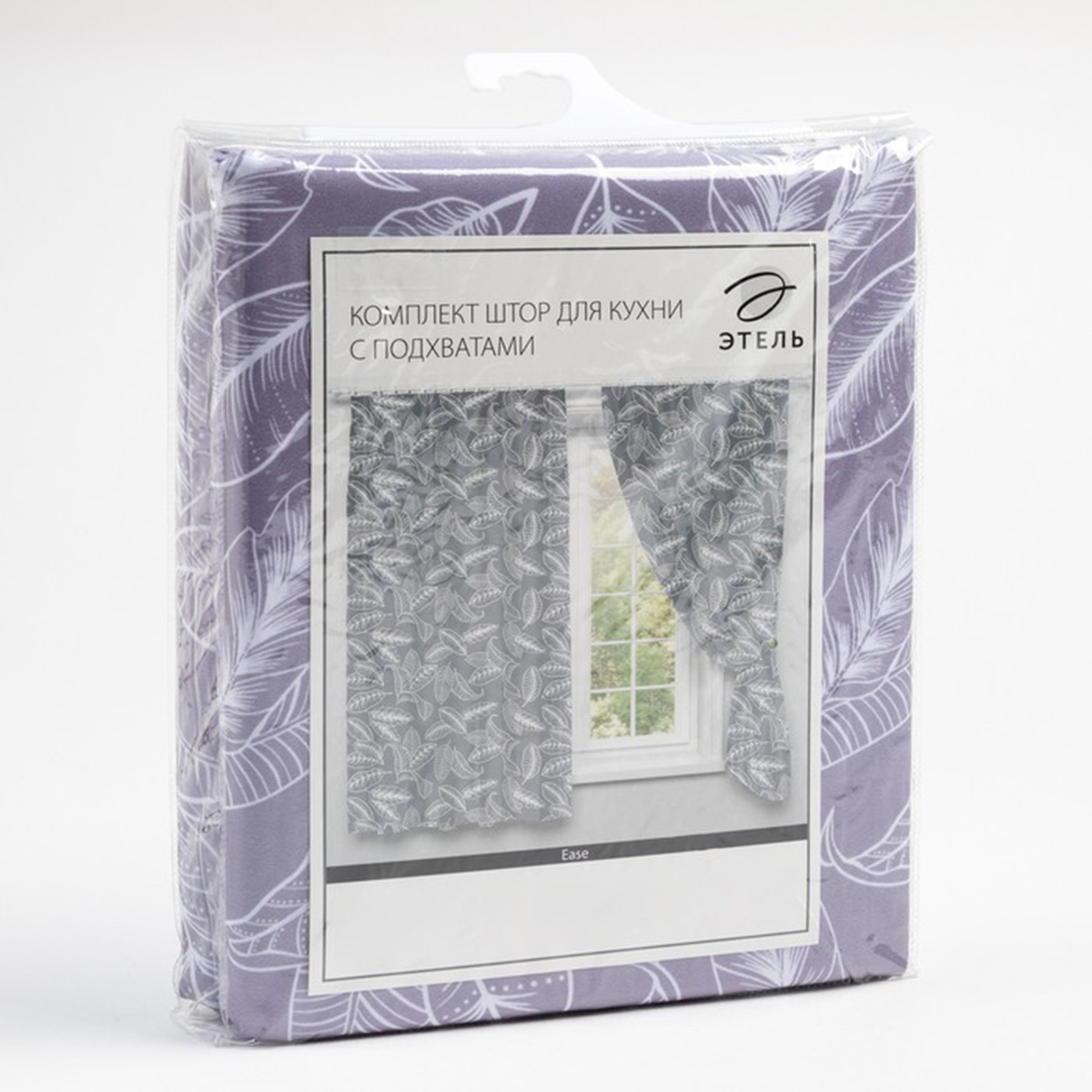 Шторы для кухни "ease" 145*180 см компл. 2 шт. с подхватами (1) "этель" 7183005