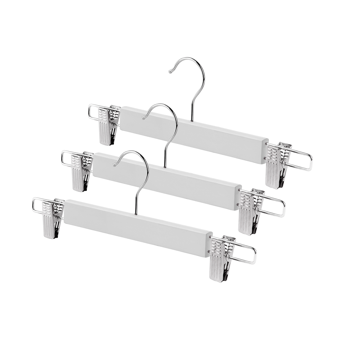 Вешалки для брюк и юбок "japanese" дерев. с клипсами (3 шт.) белые (1/32) "valiant" jw-22508s