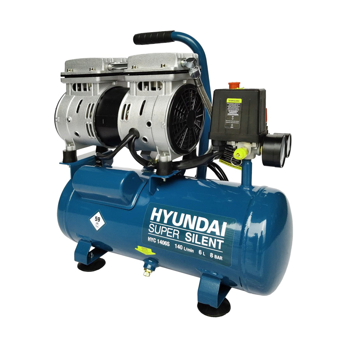 Компрессор поршневой безмасл. hyc 1406s (1) "hyundai"