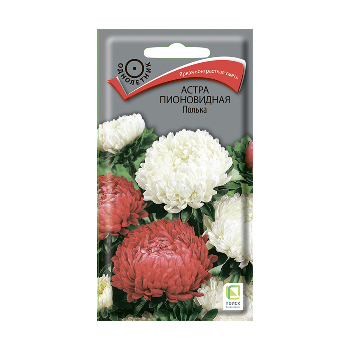Семена цветов астра пионовидная "полька" ("1) 0,3 г (10/100) "поиск"