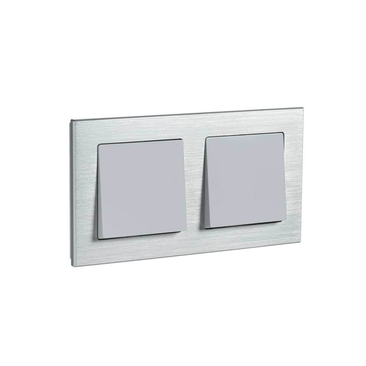 Рамка "atlasdesign nature" 2-х местн. универс., металл, серебро (1/8/16) "schneider"