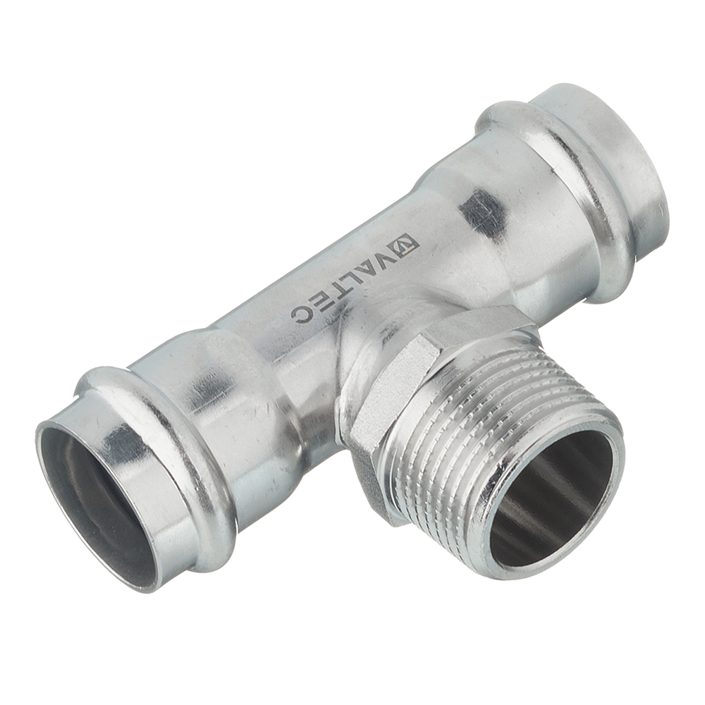 Тройник Н-пресс 35 x 1" x 35 нержавеющая сталь VALTEC