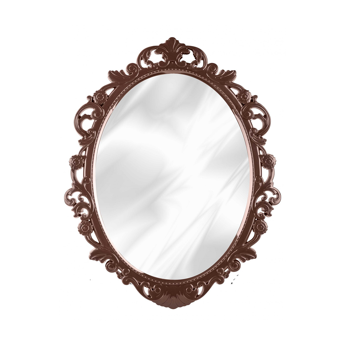 Зеркало "ажур" 58,5*47 см овальное (темн. коричнев.) (1/7) "альтернатива" м4520