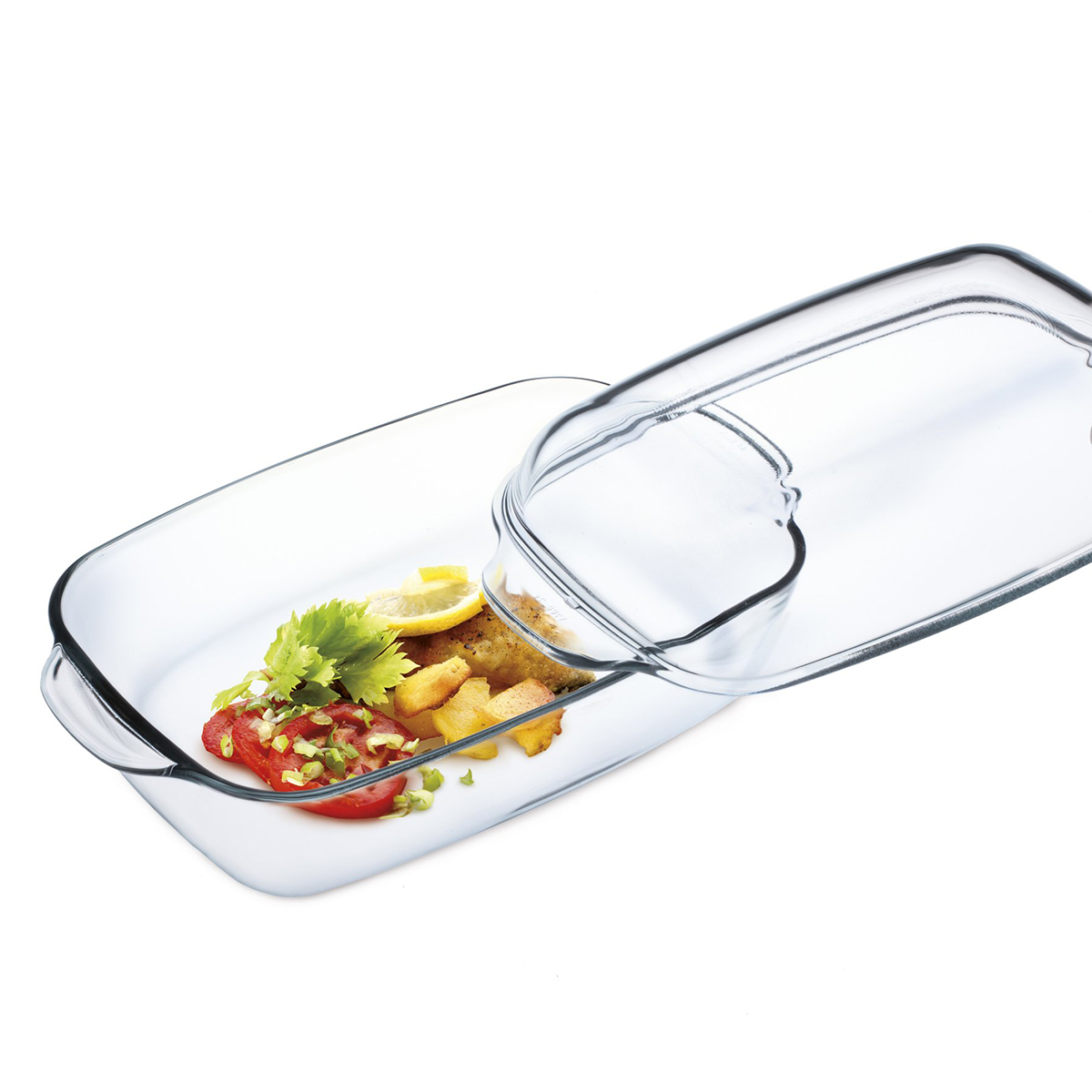 Кастрюля-утятница "simax" classic 5,5 л прямоуг., жаропрочн. стекло (1/3)