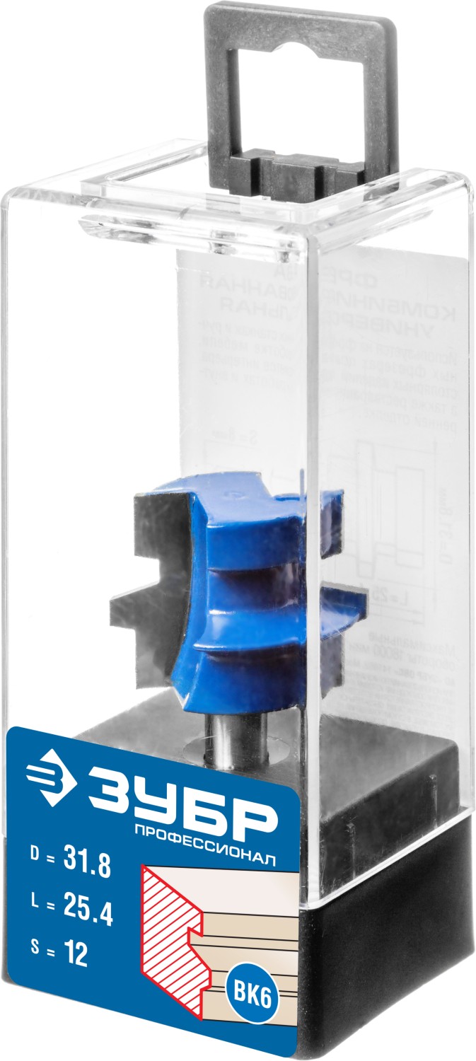 ЗУБР 31.8 x 26 мм, хвостовик 12 мм, фреза комбинированная универсальная, Профессионал (28729-31.8)