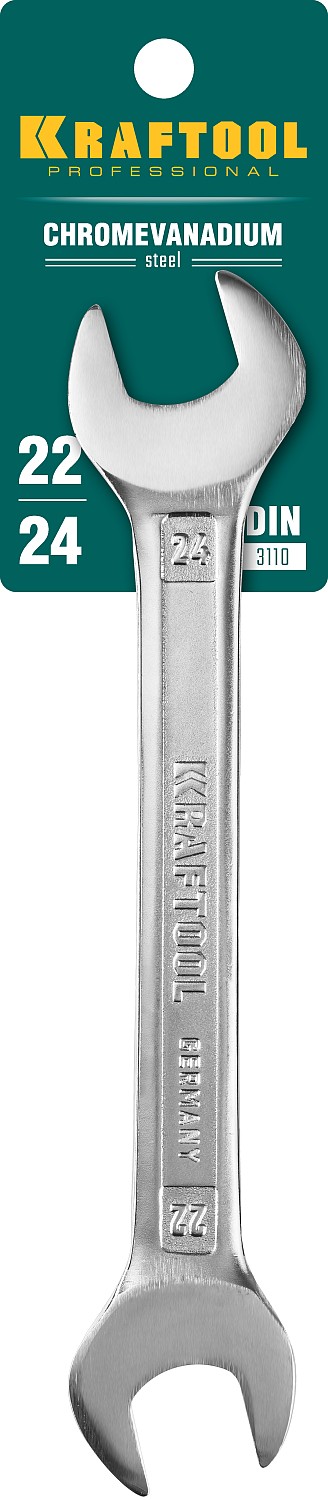 KRAFTOOL 22 х 24 мм, рожковый гаечный ключ (27033-22-24)