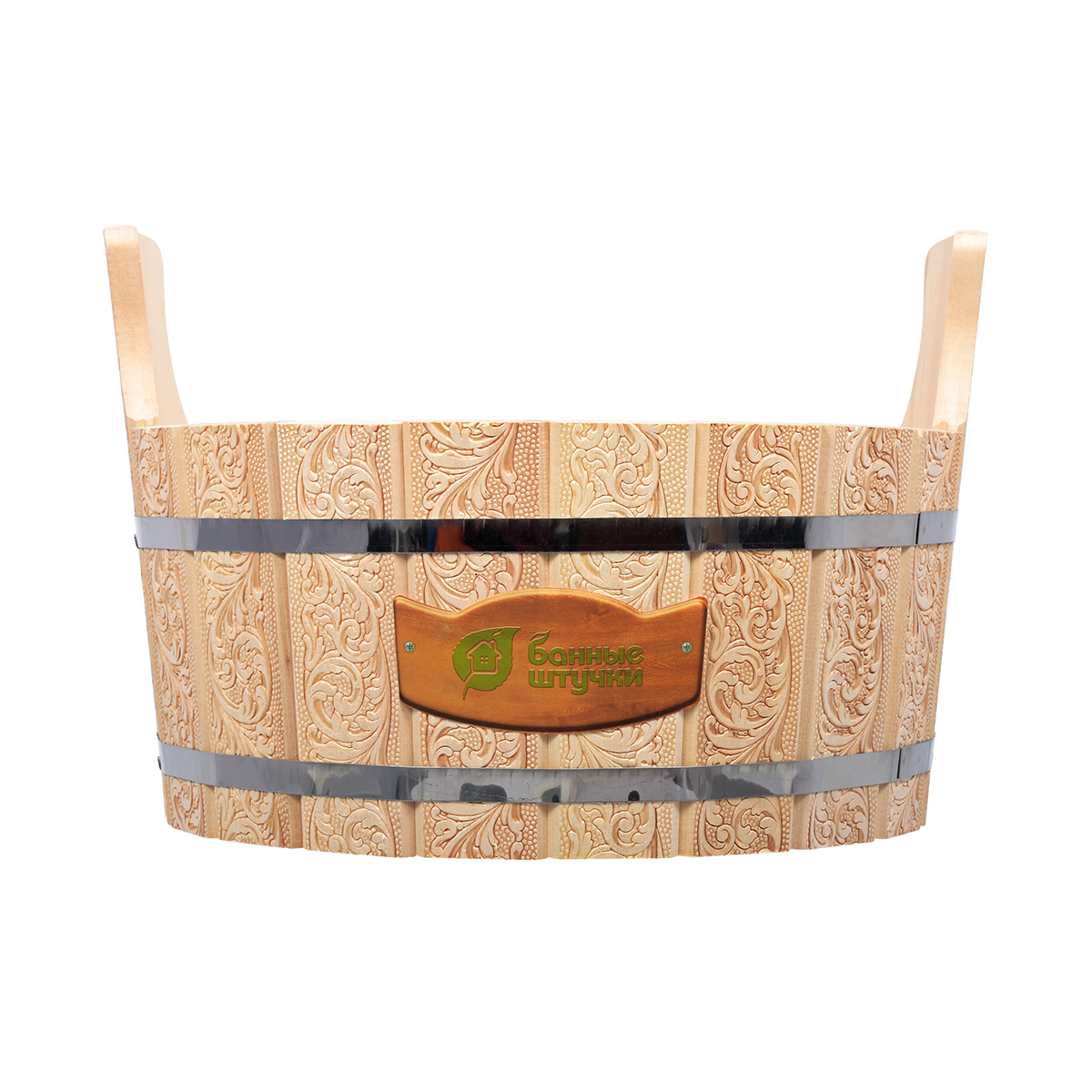 Ушат для бани и сауны "цветы" 15 л с орнаментом (1) "банные штучки" 33429