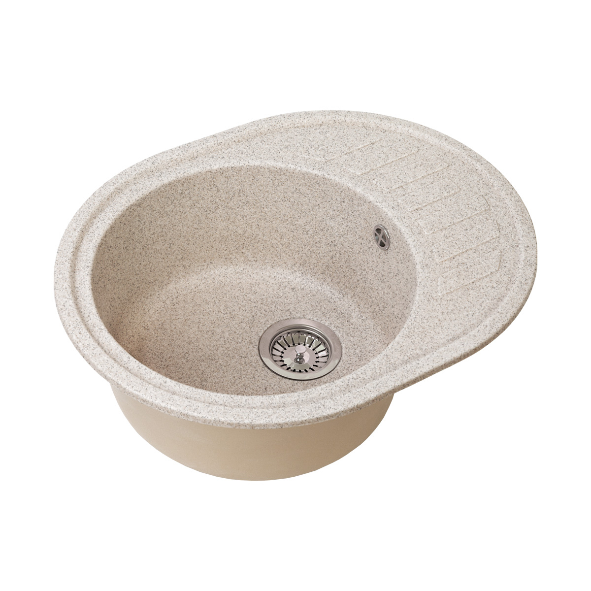 Мойка для кухни врезная искуств. камень gs-62-302 с крылом 620*500 мм песочная "granstones"