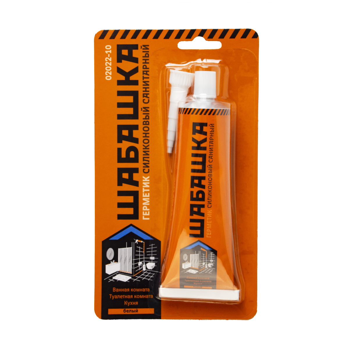 Герметик силикон. санитарный белый 85 мл (12/144) "шабашка"