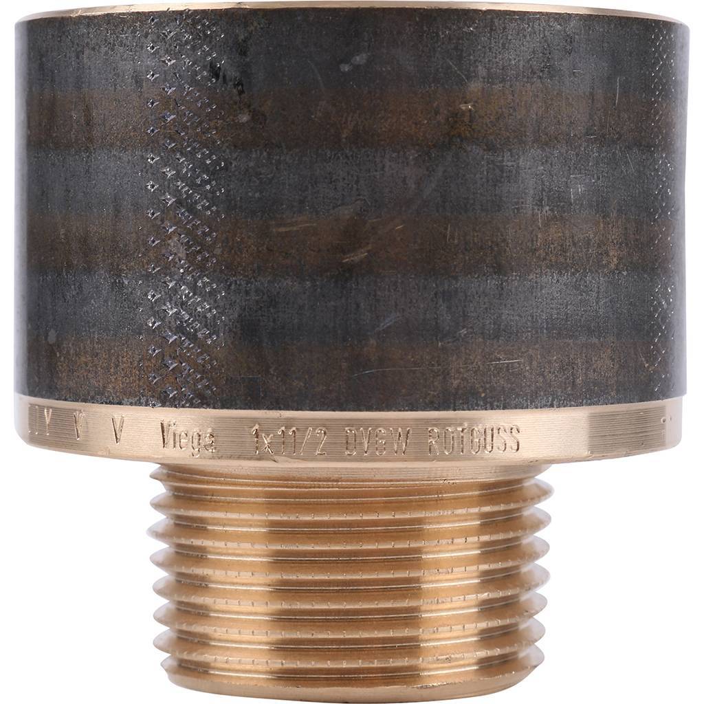 Переходник круглый резьбовой 1" х 1"1/2 ВН бронза VIEGA (650858)