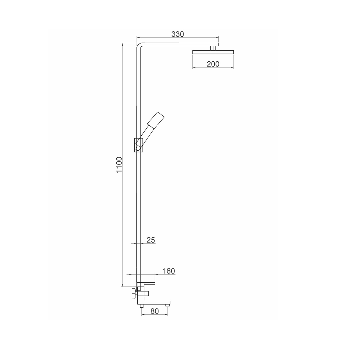 Душевая система fzs-305 (смеситель, стойка, верхн. душ, лейка, шланг) (1/4) "fauzt"
