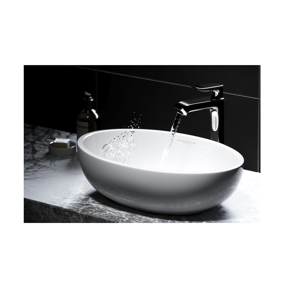 Раковина накладная "ringo 53" белая "sanita luxe"  wb.ct/ringo/53-n/wht.g/s1