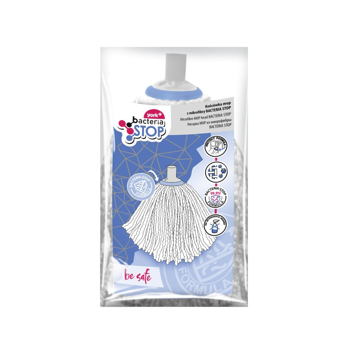 Насадка к швабре "бактерия стоп" (микрофибра) (1/12) "york"