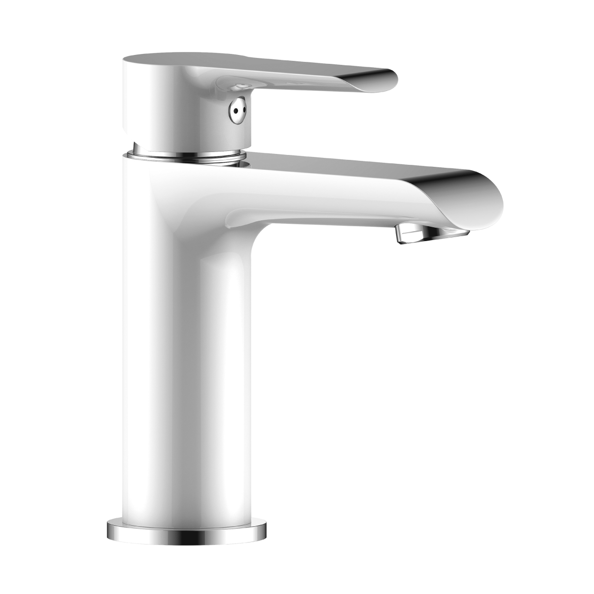 Смеситель для умывальника  w35-12  монолитный (хром/белый) (1/12) "rossinka"