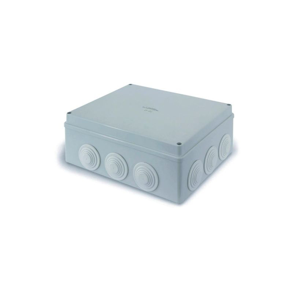 Коробка распаячная открыт. уст. с втулками 240 х 190 х 90 мм (8) упм, ip 55