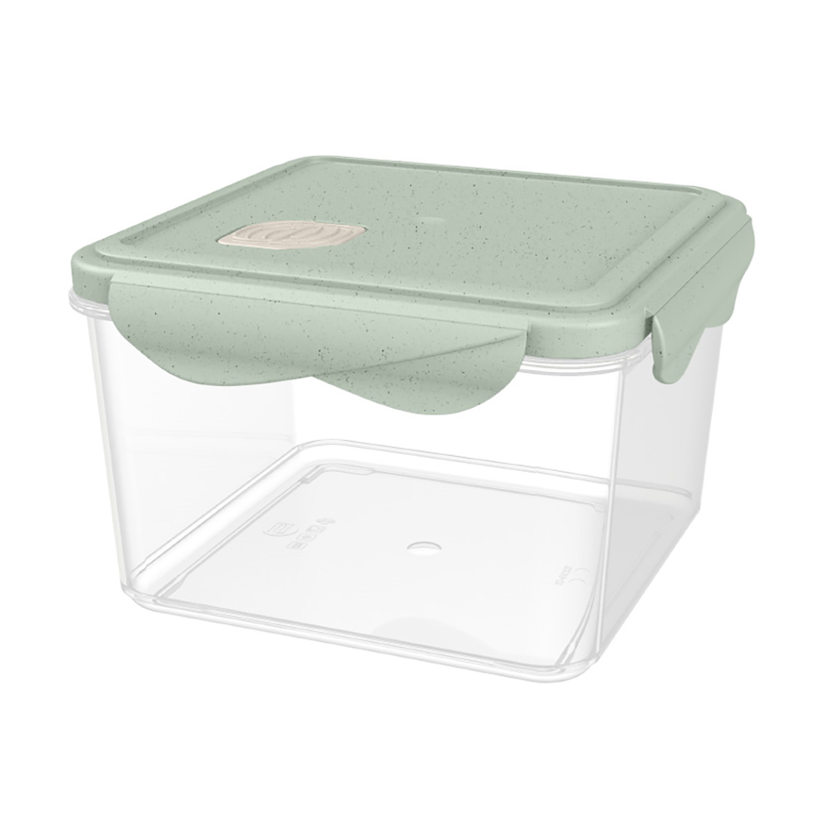 Контейнер для свч и холодильника "eco style" с клапаном 1,6 л квадр. (зеленый флэк)(1/12) "бытпласт"