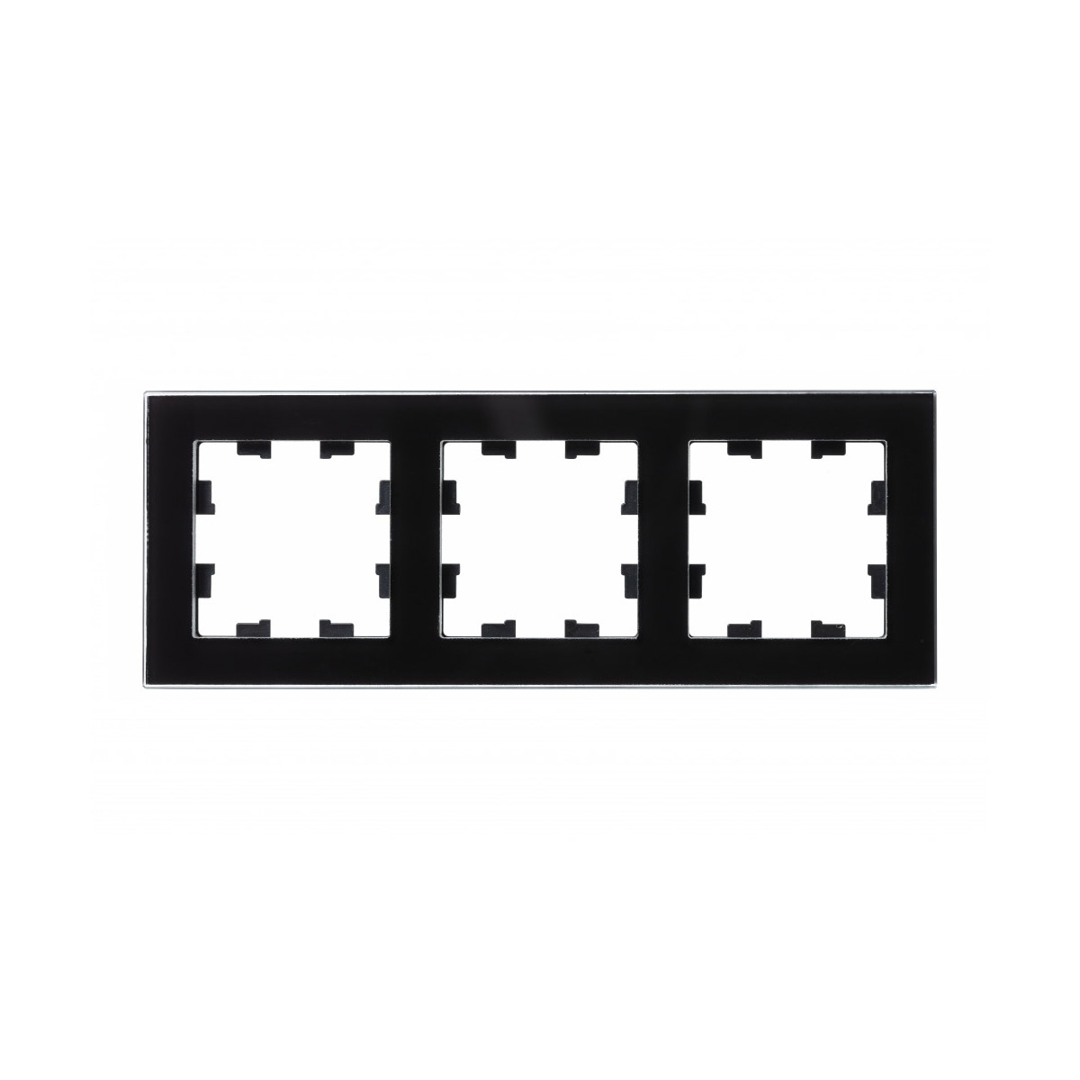 Рамка "atlasdesign nature" 3-х местн. универс., стекло, черный (1/6/12) "schneider"